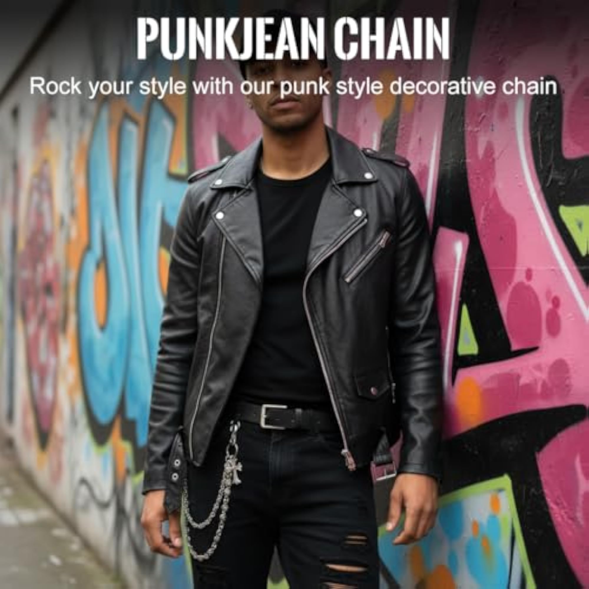 Men's Layered Pants Chain for Biker Style